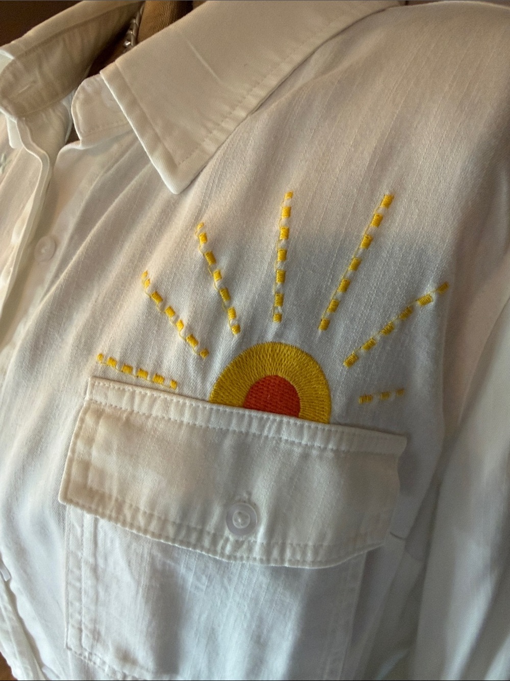 Billy T White Embroidered Button Up Shirt - Picture 7 of 10